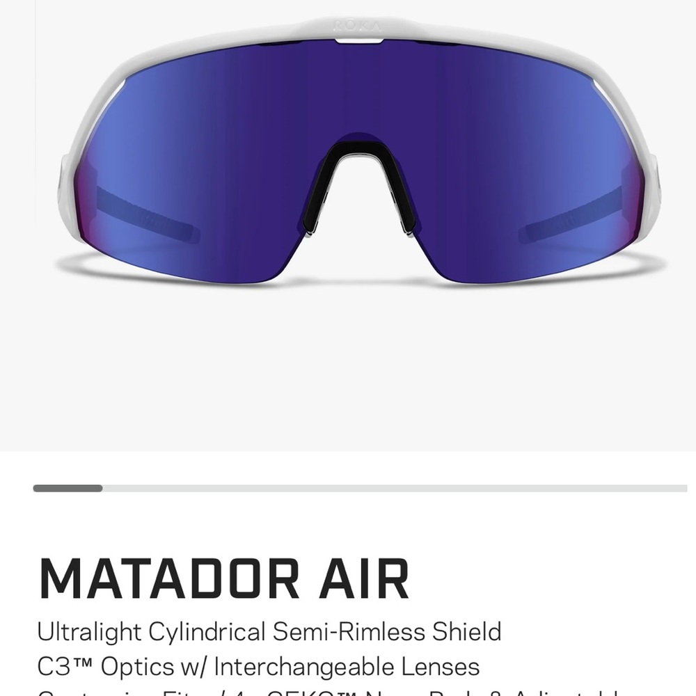 Roka Matador Air Sunglasses with purple lenses